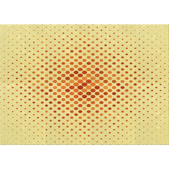 Ahgly Company Indoor Rectangle Patterned Sun Yellow Area Rugs, 7' x 10'