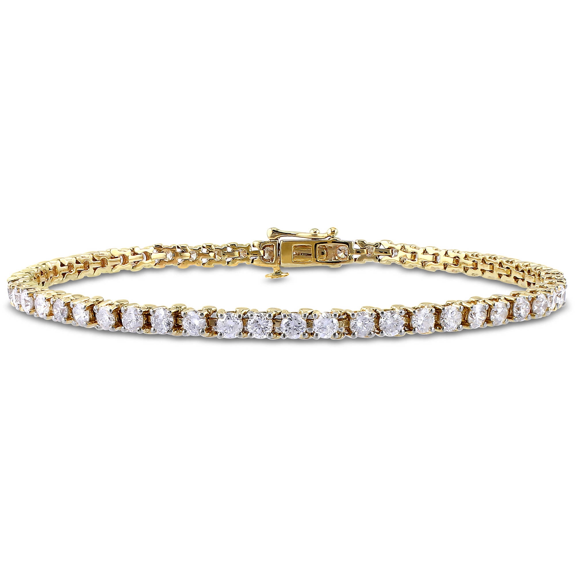 Miabella 4 Carat T.W. Diamond 14kt Yellow Gold Tennis Bracelet, 7.25" by Generic