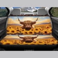 thumbnail image 4 of Pzuqiu Aztec Highland Cow Car Seat Cover Full Set Soft Front and Rear Seat Cover Set Polyester Car Seat Protectors Breathable Full Wrapping Edge Seat Covers for Cars Truck Universal Fit Set, 4 of 7