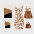 thumbnail image 1 of PatPat Family Matching Colorblock Cotton Tee or Flora Print Strap Body-con Dress or Mesh Splicing Dress, 1 of 6