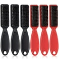 thumbnail image 1 of piezas de cepillo de limpieza de cuchillas de peluquero, cepillo de limpieza de nailon, herramienta de peluquero, cepillo de peinado para hombres (negro y rojo), 1 of 7