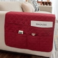 thumbnail image 2 of 2-Piece Waterproof Armrest Covers with 6 Pockets Anti-Slip Furniture Protector Armrest Storage Organizer for Cell Phone TV Remote, 2 of 8