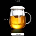 thumbnail image 2 of 2X Taza de Té de 550ML con Filtro de Tapa, Tazas de Café Juego de Té Tazas Bebida de Cerveza Taza de Oficina Vaso de Bebida Transparente Taza de Vidrio Estilo Chino, 2 of 5