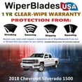thumbnail image 2 of 2018 Chevrolet Silverado 1500 Beam Wiper Blades Wipers w/1yr Warranty (Set of 2) (WiperBladesUSA), 2 of 5