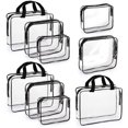 thumbnail image 1 of Set de 9 bolsas de maquillaje Hedume, transparentes, impermeables, de PVC, de viaje, 1 of 6