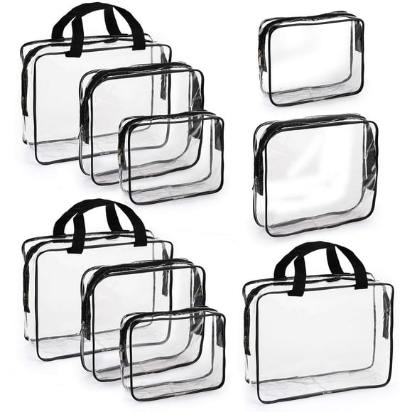 Set de 9 bolsas de maquillaje Hedume, transparentes, impermeables, de PVC, de viaje
