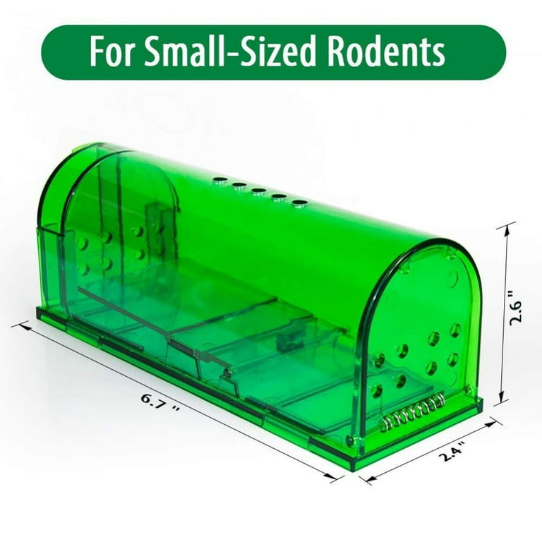 Humane Mouse Trap - Live Traps for Indoor Use - Non-Kill and Pet Safe - Reusable and Eco-Friendly - Catch and Release Mouse Trap - Green