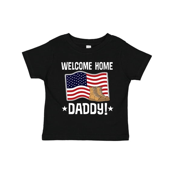 Inktastic Military Dad Welcome Home USA Flag Boys or Girls Toddler T-Shirt