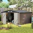 thumbnail image 3 of GVDV Outdoor Metal Storage Shed 14 x 10 ft, Storage House Metal Steel Utility Tool Shed with Lock and Door, for Garden, Patio, Lawn, 3 of 10