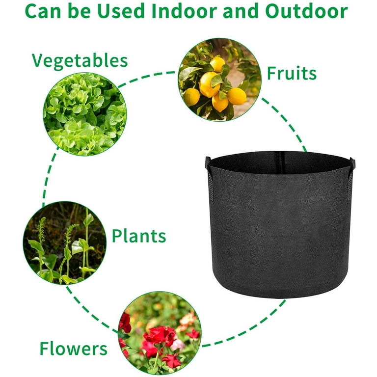 25 Gallon Plant Grow Bag, Thickened Nonwoven Fabric Plant Pots Grow Pouch  Flowers Grow Bag Durable Planting Container with Handles, for Nursery  Garden and Planting, Black - by Viemira 