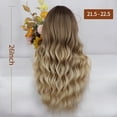 thumbnail image 3 of Lativ Perruque Blonde avec Frange Longue Ondulée Ombrée avec Racine Foncée Perruques Synthétiques Résistantes à la Chaleur pour Femmes Usage Quotidien Fête 26 Pouces, 3 of 7