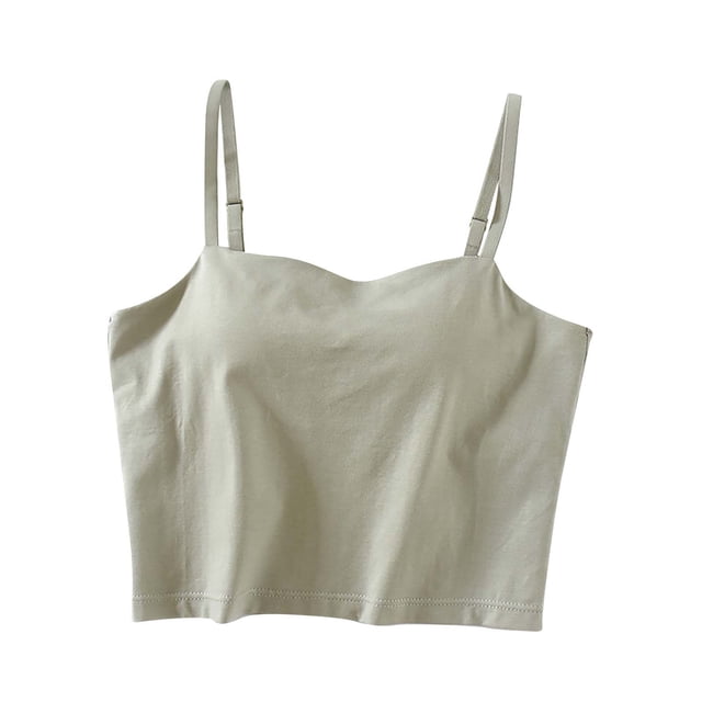 Timegard Tank Tops for Women Camis with Built in Bras Adjustable Strap Solid Color Comfy Summer Tops