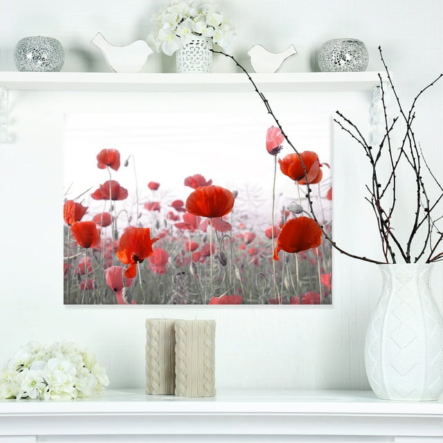 Amazing Red Poppy Flower Garden - Flower Artwork on Canvas