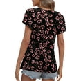 thumbnail image 5 of QINCAO Womens Summer Casual Tops Loose Fit Tunic Blouses Petal Sleeve V Neck Shirts, 5 of 6