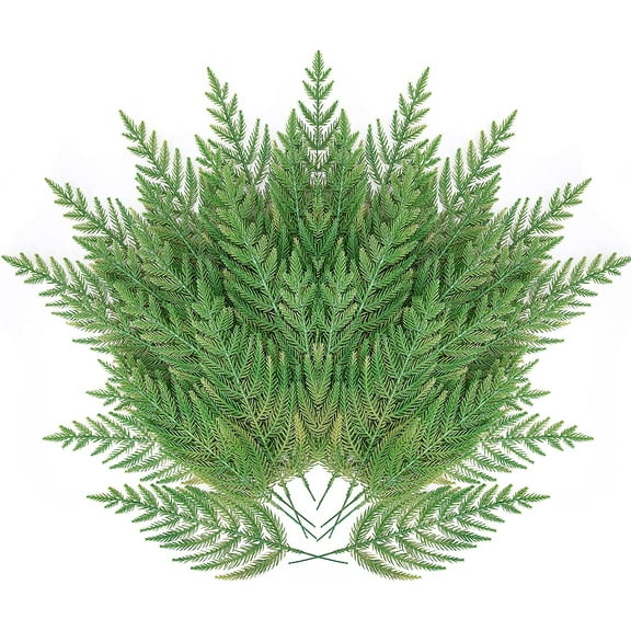 25 PCS Artificial Pine Branches-13.7 Inches Fake Greenery Plants Pine Sprigs-Faux Pine Leaves Picks for DIY Garland Crafts Christmas Embellishing and Home Garden Decoration (25PCS)