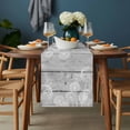 thumbnail image 2 of White Dandelion Table Runner - 48 Inch Long, Kitchen Dining Table Runner Dresser Scarves, Spring Flowers Plants Vintage Gray Wood Farmhouse Decor for Coffee Tables Wedding Party Banquet, 2 of 8