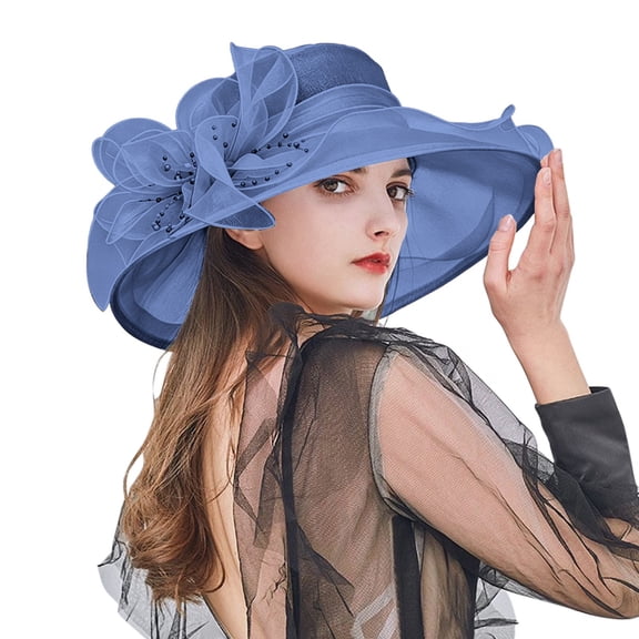 AirLoni Summer Dress Hat For Women Wide Brim Floral Hat Sun Hats Beach Hat One Size