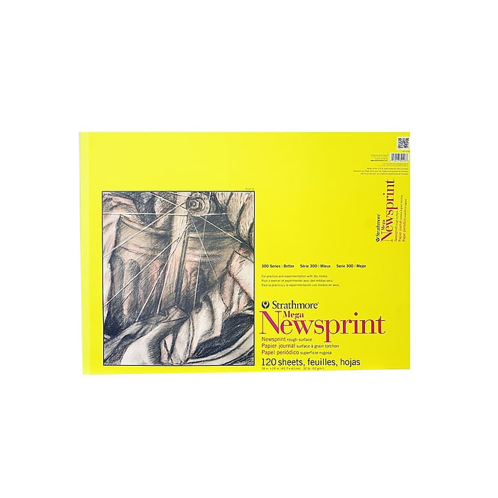 Strathmore 300 Series Newsprint Paper Pads smooth 50 sheets 18 in PACK OF 2 x 24 in.