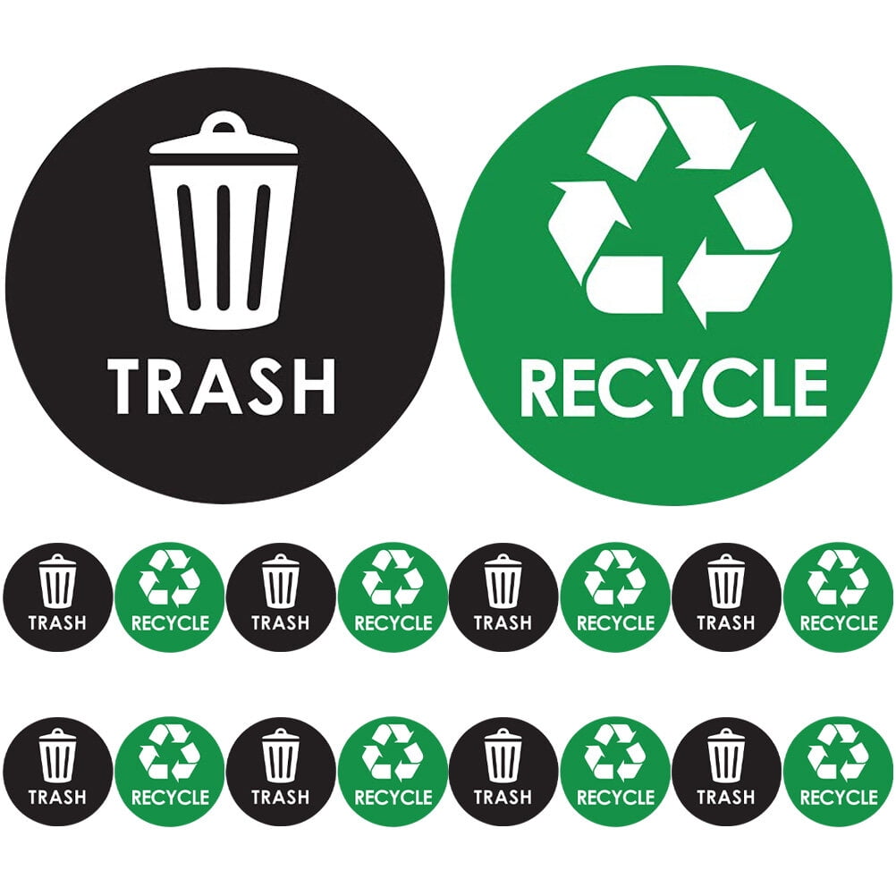 1 Set Trash Can Recycle Stickers Waste Sorting Decal Sticker Recycling Bin Signs Trash Can