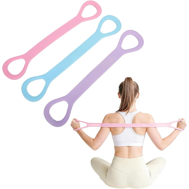 Ligas De Resistencia Set 3 Piezas, Bandas De Resistencia Elásticas para Ejercicio, Bandas Elásticas de Fitness para Glúteos, Piernas, Yoga, Pilates y Entrenamiento en Casa – Rosa Morado Azul