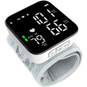 Blood Pressure Machine Large LED Backlit Display Adjustable Wrist Cuff Automatic Dual 99 Reading Memory Automatic Digital BP Monitor with Irregular Heartbeat Indicator for Home Use