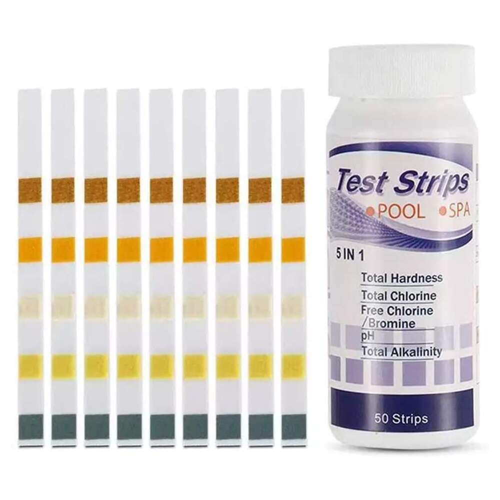 Crday Pool and Spa Test Strips for Hot Tub 5in1 Swimming Pool Test
