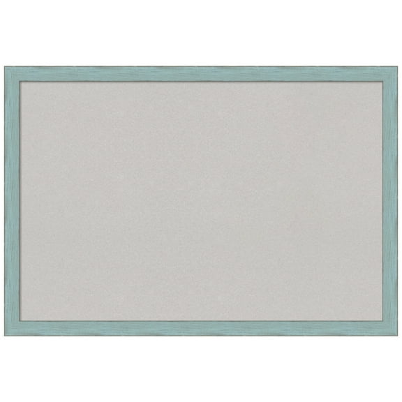 Amanti Art Grey Cork Board Wood Framed Sky Blue Rustic Bulletin Board 38 in. x 26 in.