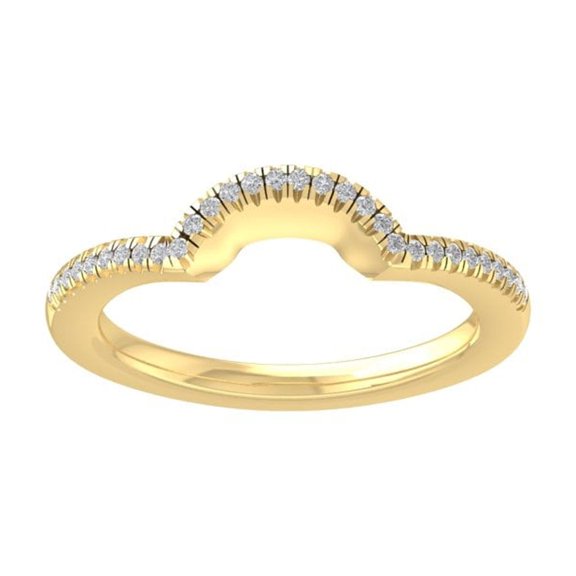 Araiya Fine Jewelry 10K Yellow Gold Round-shape Lab Grown Diamond Wedding Band Ring ( 1/8 cttw, D-F Color, VS Clarity) Size 10
