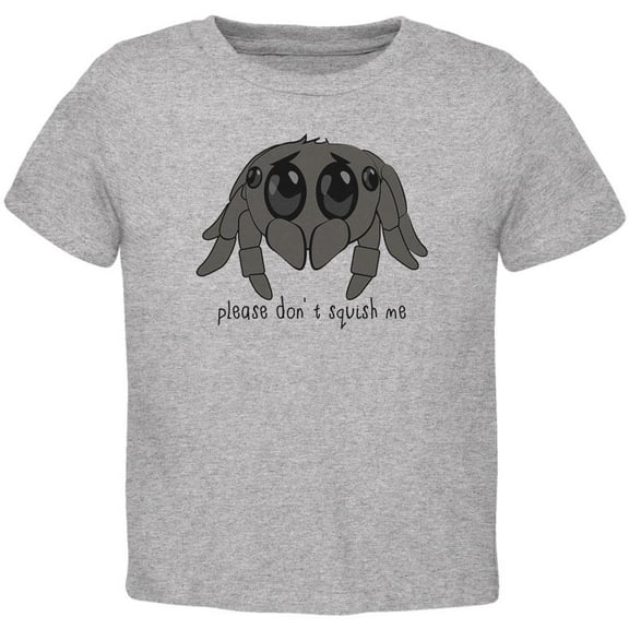 Cute Jumping Spider Cartoon Please Don't Squish Me Toddler T Shirt Heather 4T