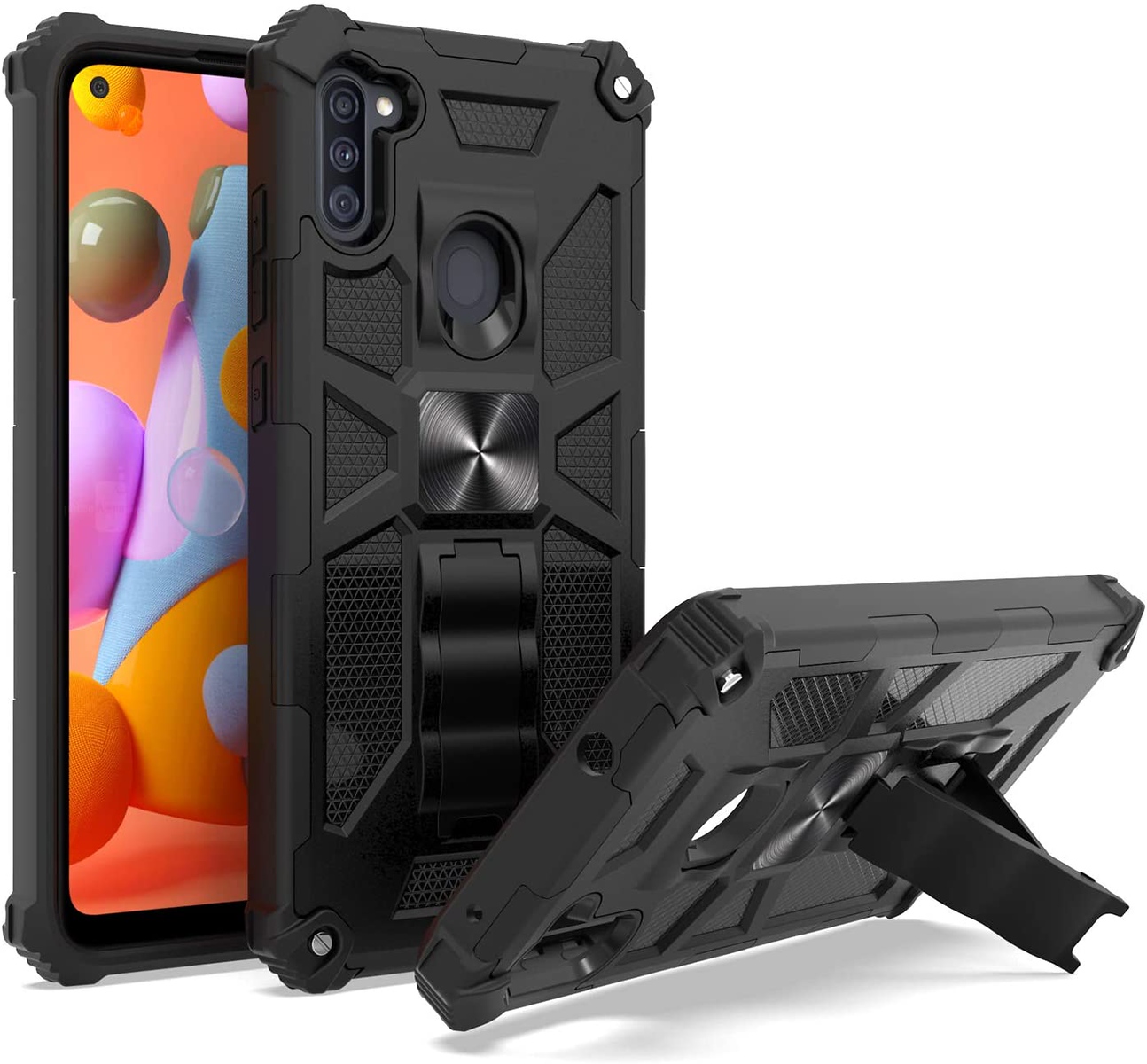 Xpression Case for Motorola Moto G Power 2021 with Invisible Kickstand Stand Dual Layer Hybrid Defender Military Grade Shockproof Hard TPU Phone Cover [Black] - image 3 of 8