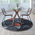 thumbnail image 2 of Orange 5x5 Round Abstract Rug, 2 of 4