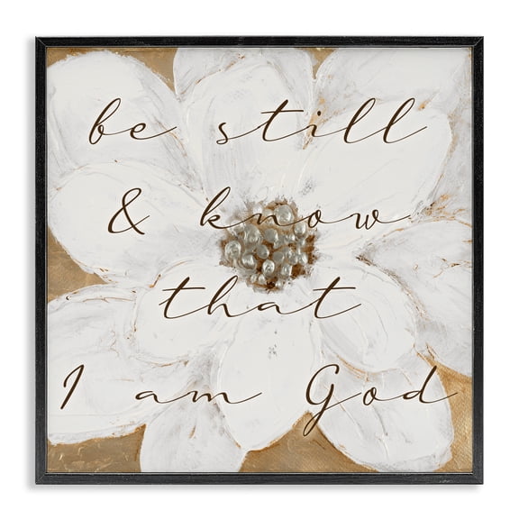Stupell Industries Be Still with White Magnolia Black Framed Giclee Art, design by Lanie Loreth