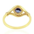 thumbnail image 2 of KIRAN FINE JEWEL Round Blue Tanzanite CZ Diamond Cocktail Band Ring Yellow Gold Plated 925 Silver Wedding Gemstone Statement Jewelry Gift For Her, 2 of 5
