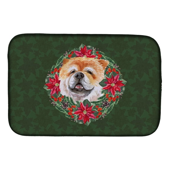 Carolines Treasures CK1561DDM Cane Corso Poinsetta Wreath Dish Drying Mat 14 x 21" multicolor