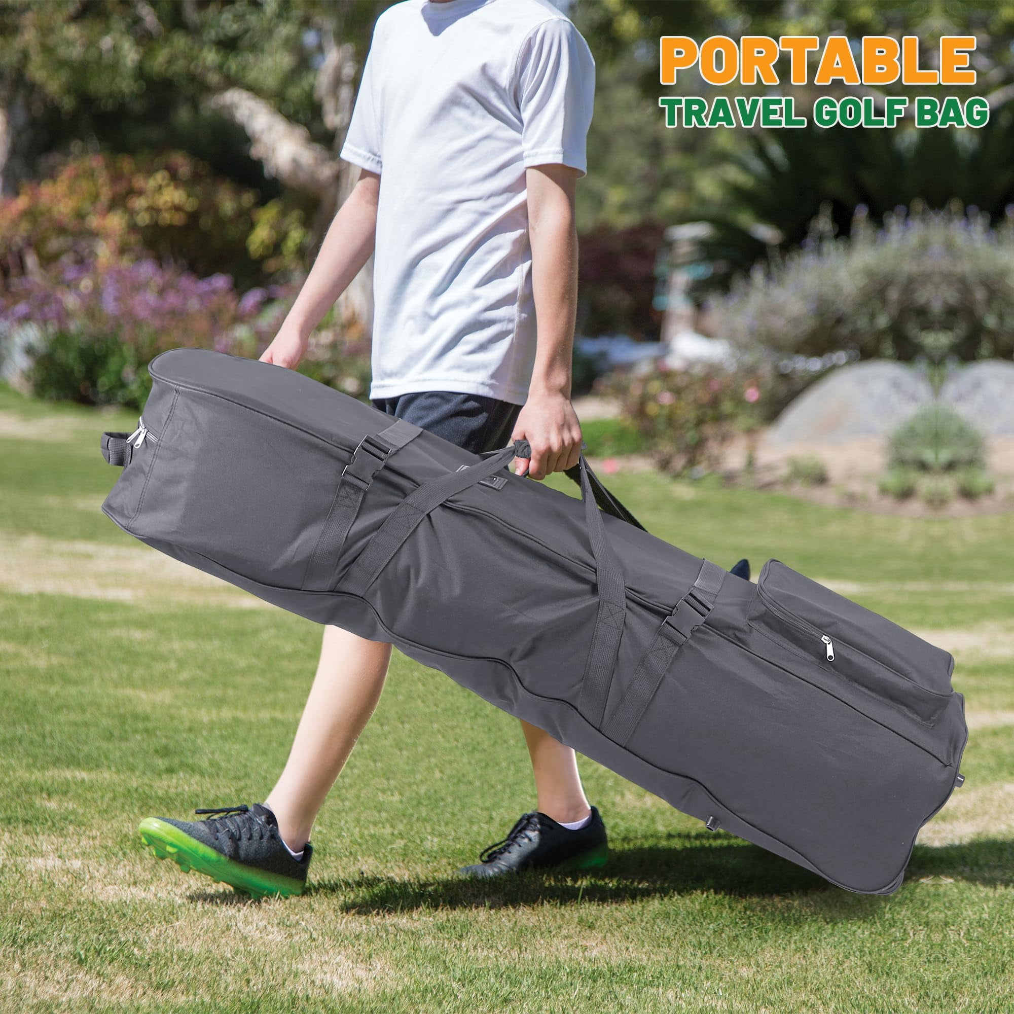 Golf Travel Bags For Airlines - 900d Heavy Duty Tear-resistant Oxford  Lightweight Foldable Design & Detachable Shoulder Strap Club Case Budget Friendly Traveling Gear Covers