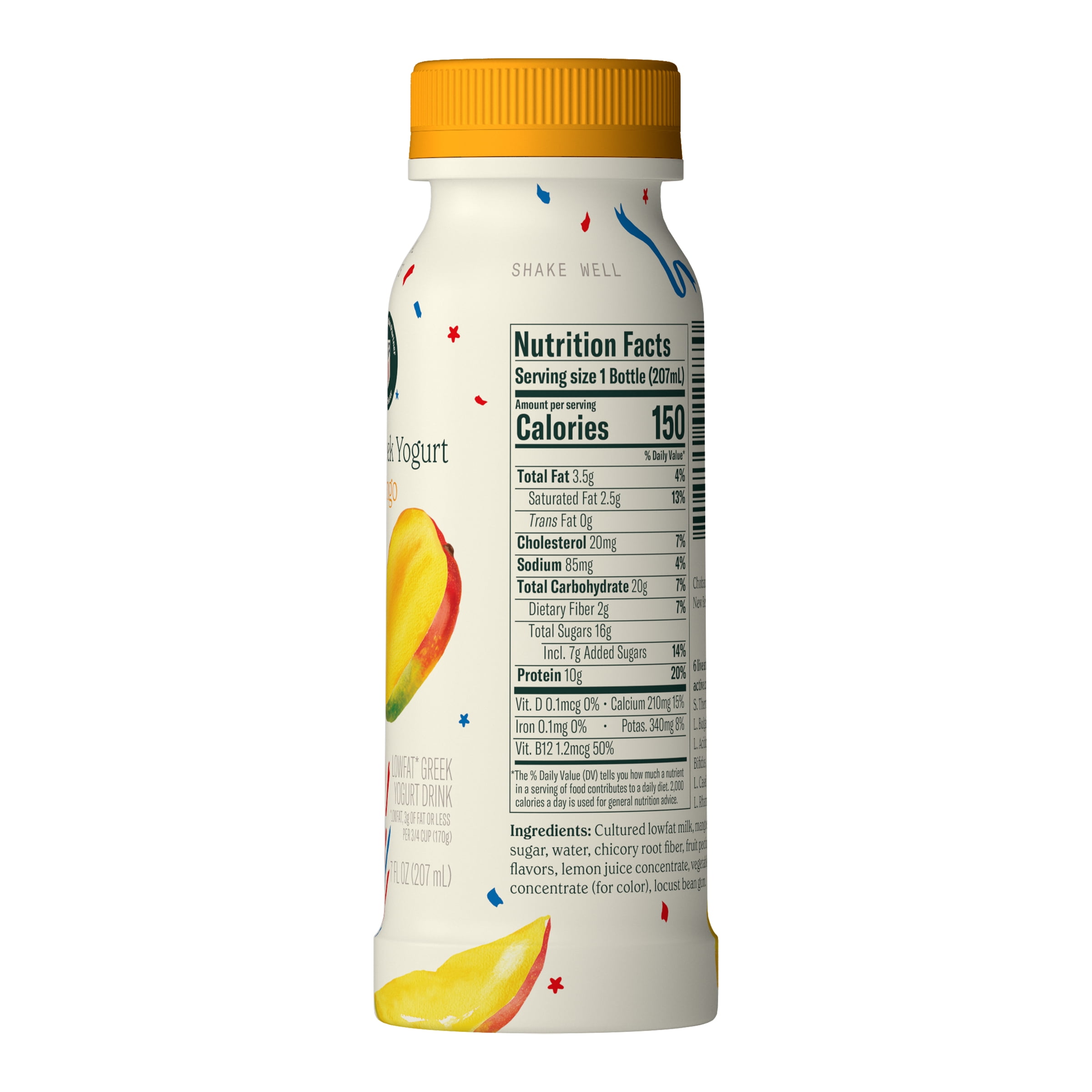 Chobani Low-Fat Greek Yogurt Drink Mango 7 fl oz Bottle