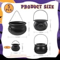 thumbnail image 5 of Plastic Couldron for Halloween Decoraiton St.Patrick Black Fake Witch Cauldron Pots Spooky Trick or Treat Witches Cauldrons 5Pcs, 5 of 8