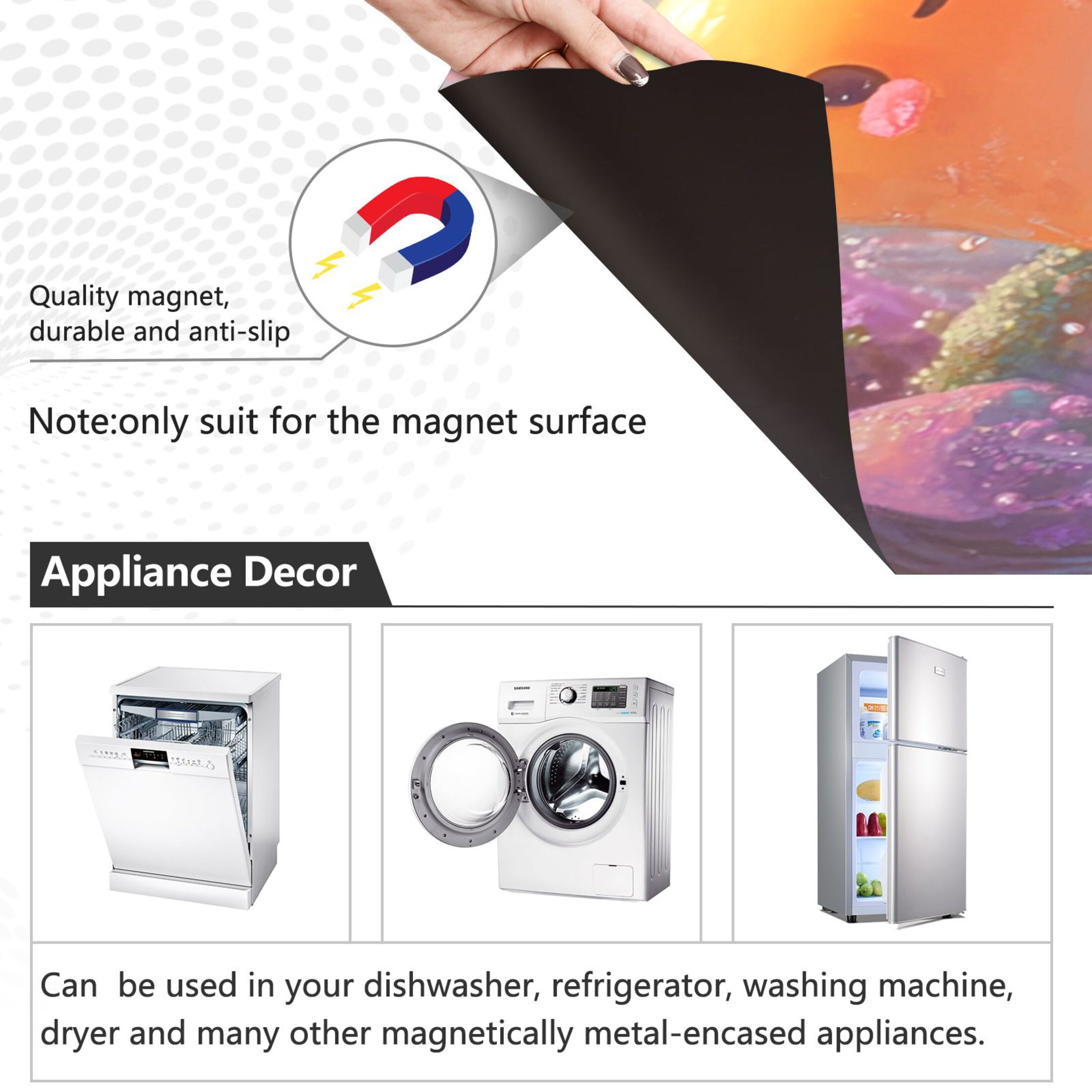 Dishwasher Magnetic Sticker 23x26 Inch Refrigerator Magnetic Sticker Washing Machine Magnetic Sticker Kitchen Panel Magnetic Sticker Home Decor Lovely Cartoon Jellyfish