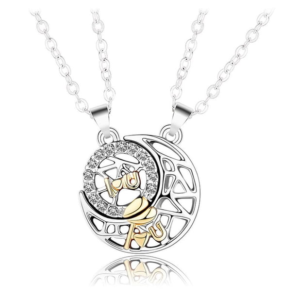 Guardurnaity 1 par de collares de sol y luna para parejas, collar a juego para parejas, collar magnético, regalo de joyería para el Día de San Valentín Ropa, zapatos y accesorios Miscelánea Guardurnaity AP006100-00
