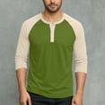 thumbnail image 2 of 2025 Henley Shirts for Men Raglan 3/4 Sleeve Baseball TShirts Fall Casual Cotton Sport Athletic Tee Tops, 2 of 7