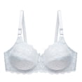 thumbnail image 3 of Sujetador de encaje Mujer Sexy Hacer subir Lencería Copa fina Ropa interior transpirable, Blanco, 44CD AweSitey AP001126-04, 3 of 7