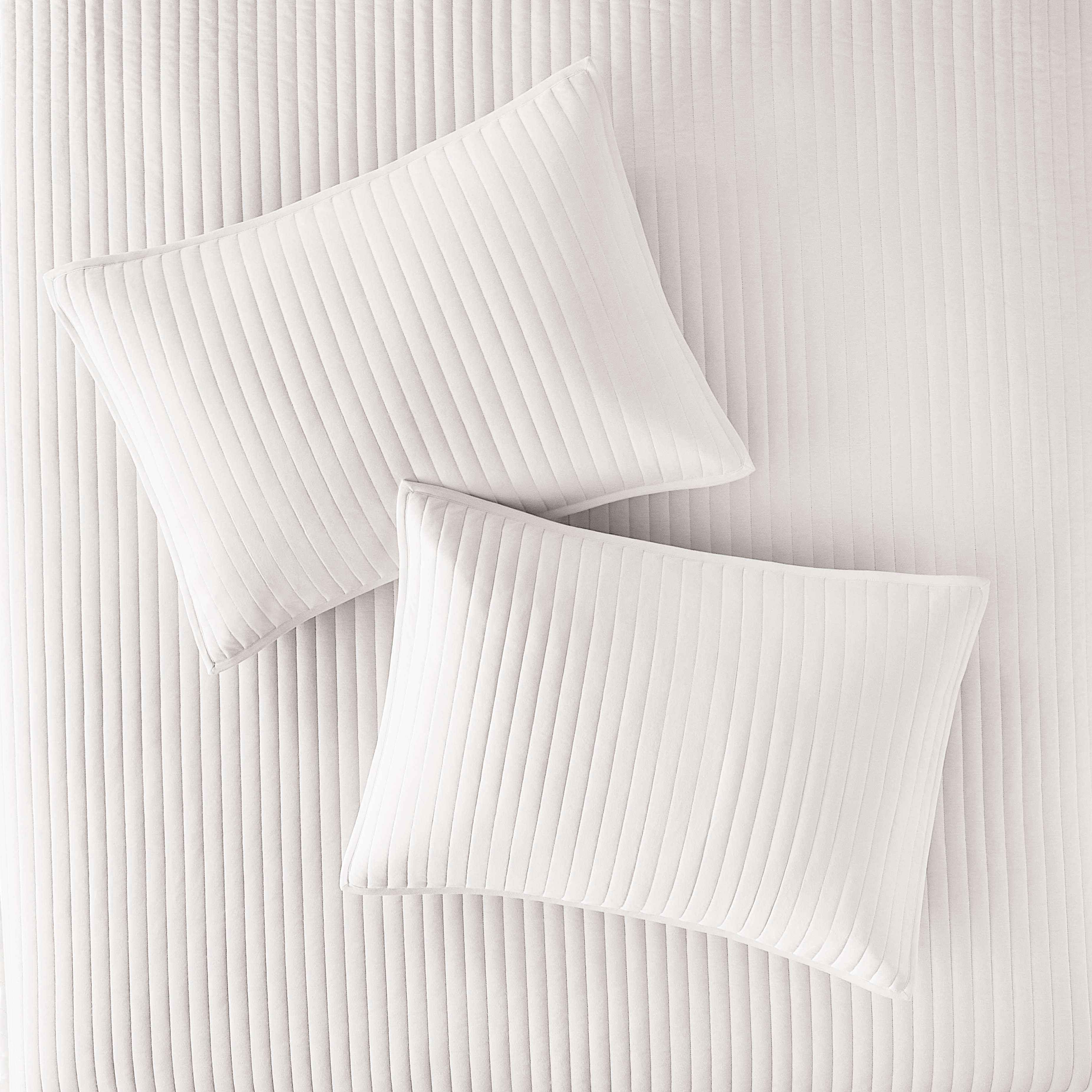 Mainstays King Pillow Sham - Off-White Soft Jersey, Cotton-Rich T-Shirt Soft Decorative Bed Sham, 2 Pack