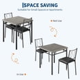 thumbnail image 3 of YUSAZENS 3 Piece Dining Set, Metal Frame Table & 2 Chairs, Space Saving Furniture for Kitchen Breakfast Nook Small Space Gray, 3 of 9