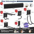 thumbnail image 2 of Garage Tool Storage Rack, Heavy Duty Garage Storage Organizer Rack System Wall Mounted Tool with 12 double hooks, 4 rails Garden Tool Rack, 2 of 10