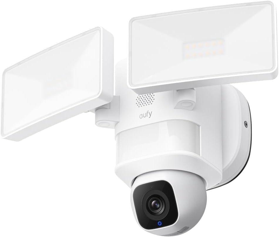 Eufy Floodlight Camera E340, Wired, 3K+2K Dual Cam, 360° Pan/Tilt