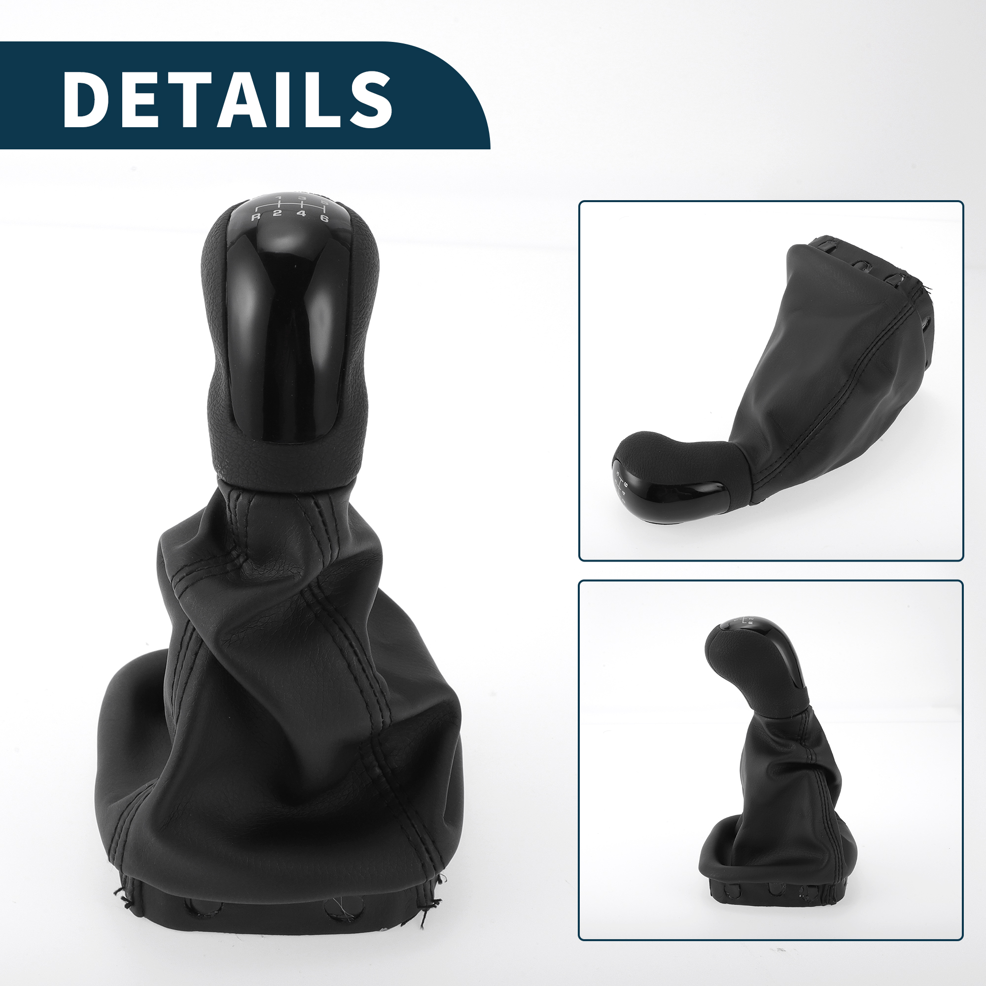 Unique Bargains Gear Shift Knob with Cover 6 Speed Manual Stick Shifter Knob for Mercedes-Benz A-Class 1997-2004 Plastic