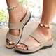thumbnail image 2 of Mujeres zapatillas de verano moda casual color sólido pescado boca gruesa cuña inferior, 2 of 6