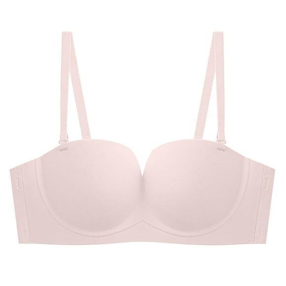 Womens Push Up Padded Bra Seamless Underwire T-Shirt Bra Strapless V Bras for Women