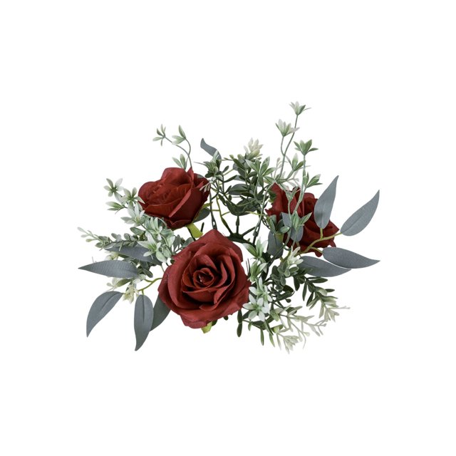 Wedding Centerpieces for Tables Artificial Valentine's Day Rose Candle Holders Corona Decoraciones de Boda Artificial Floral Centerpiece Candle Holders for Table