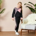 thumbnail image 6 of PatPat Kid Girls Sweatshirt and Jogger Set Leopard & Color Block Outfits Set Size 4-12, 6 of 10